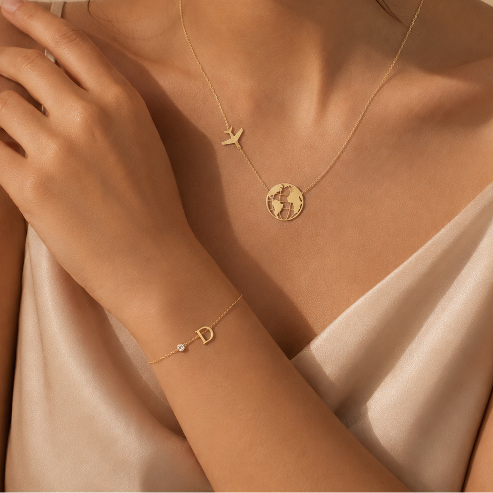 Golden Initial Charm Bracelet
