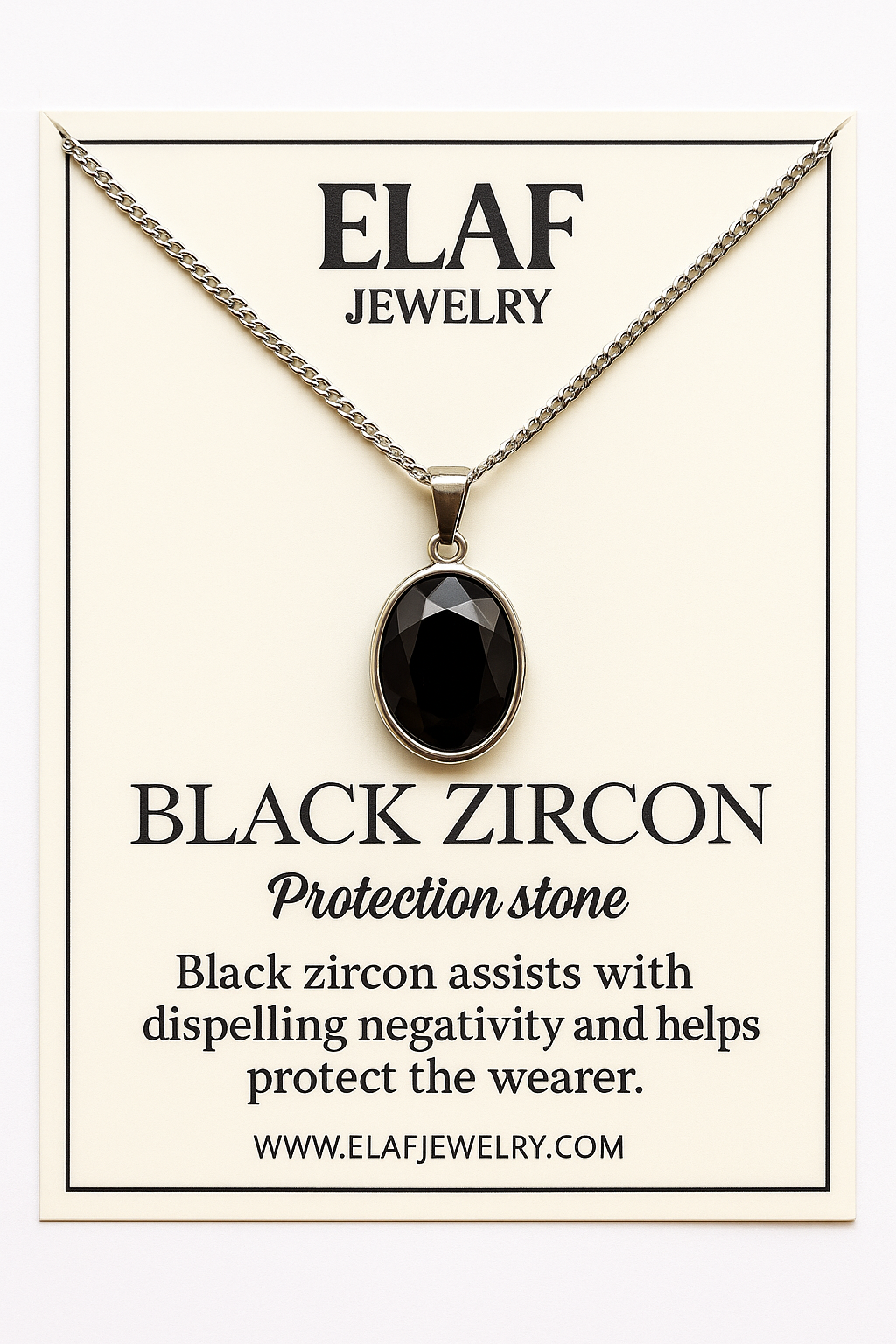 Oval Black Zircon (For Him)