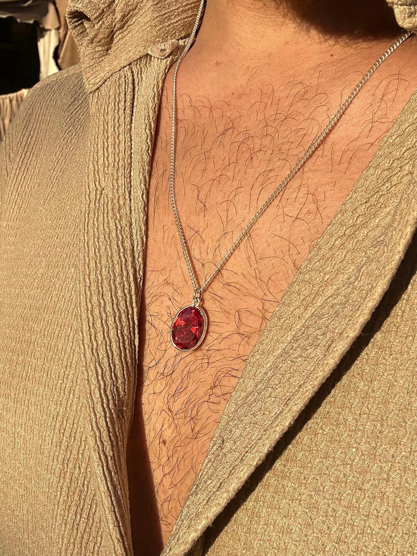 Oval Red Garnet (For Him)
