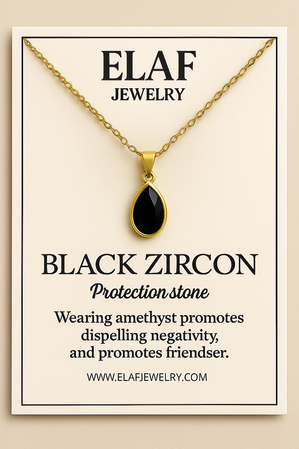 Waterdrop Black Zircon