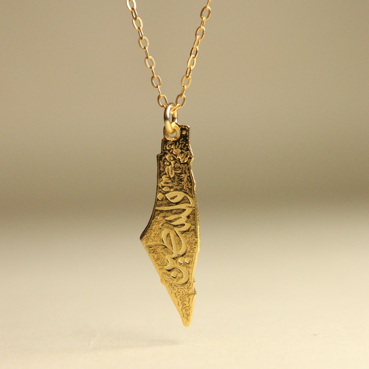 Palestine Map Necklace