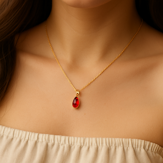 Waterdrop Red Garnet