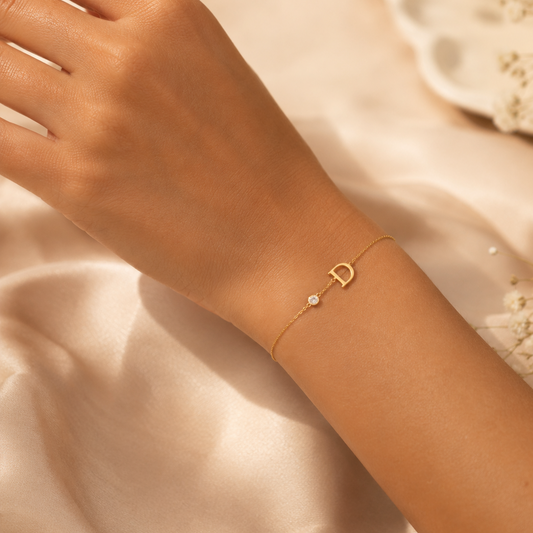 Golden Initial Charm Bracelet