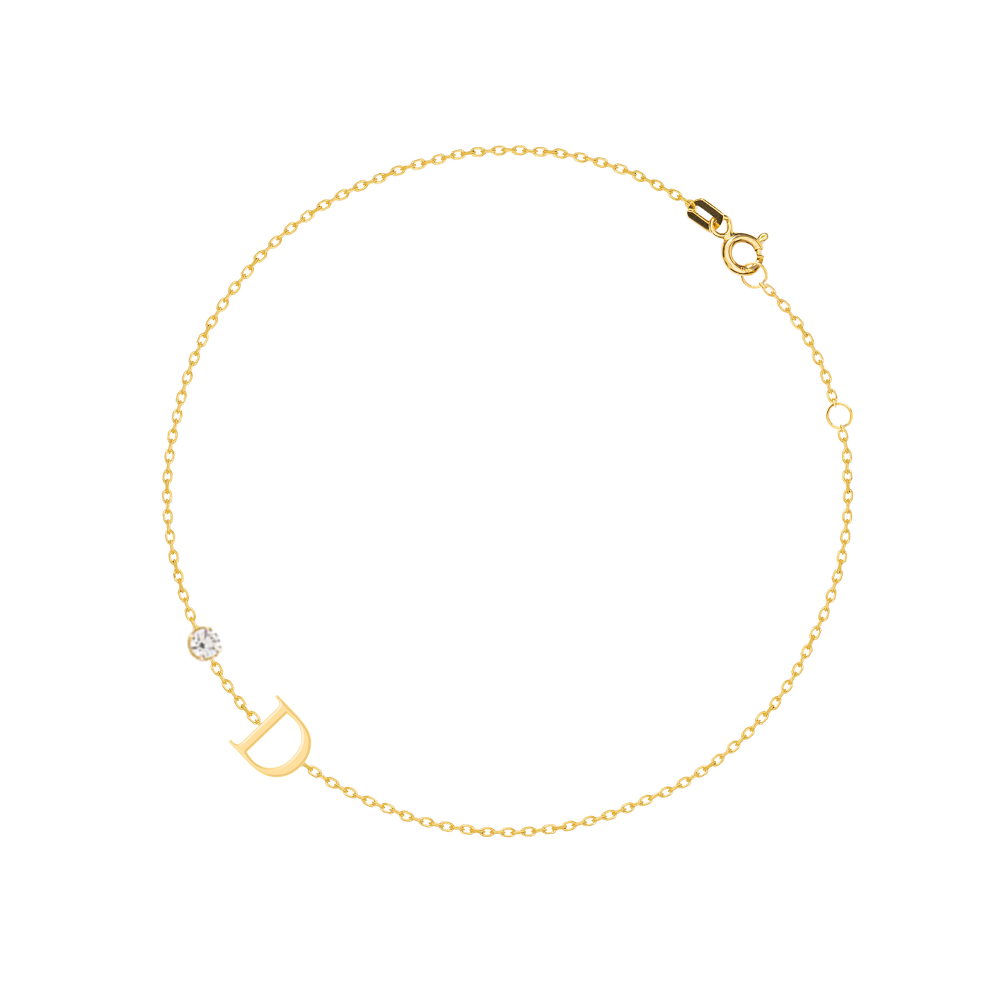 Golden Initial Charm Bracelet