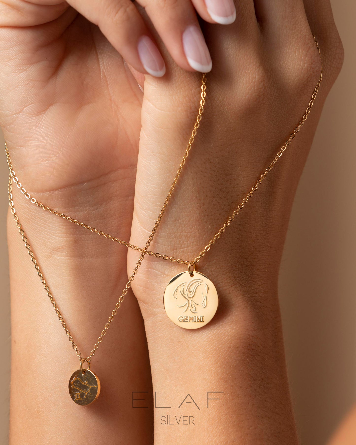 Zodiac Sign Necklace (Stars Map & Sign)